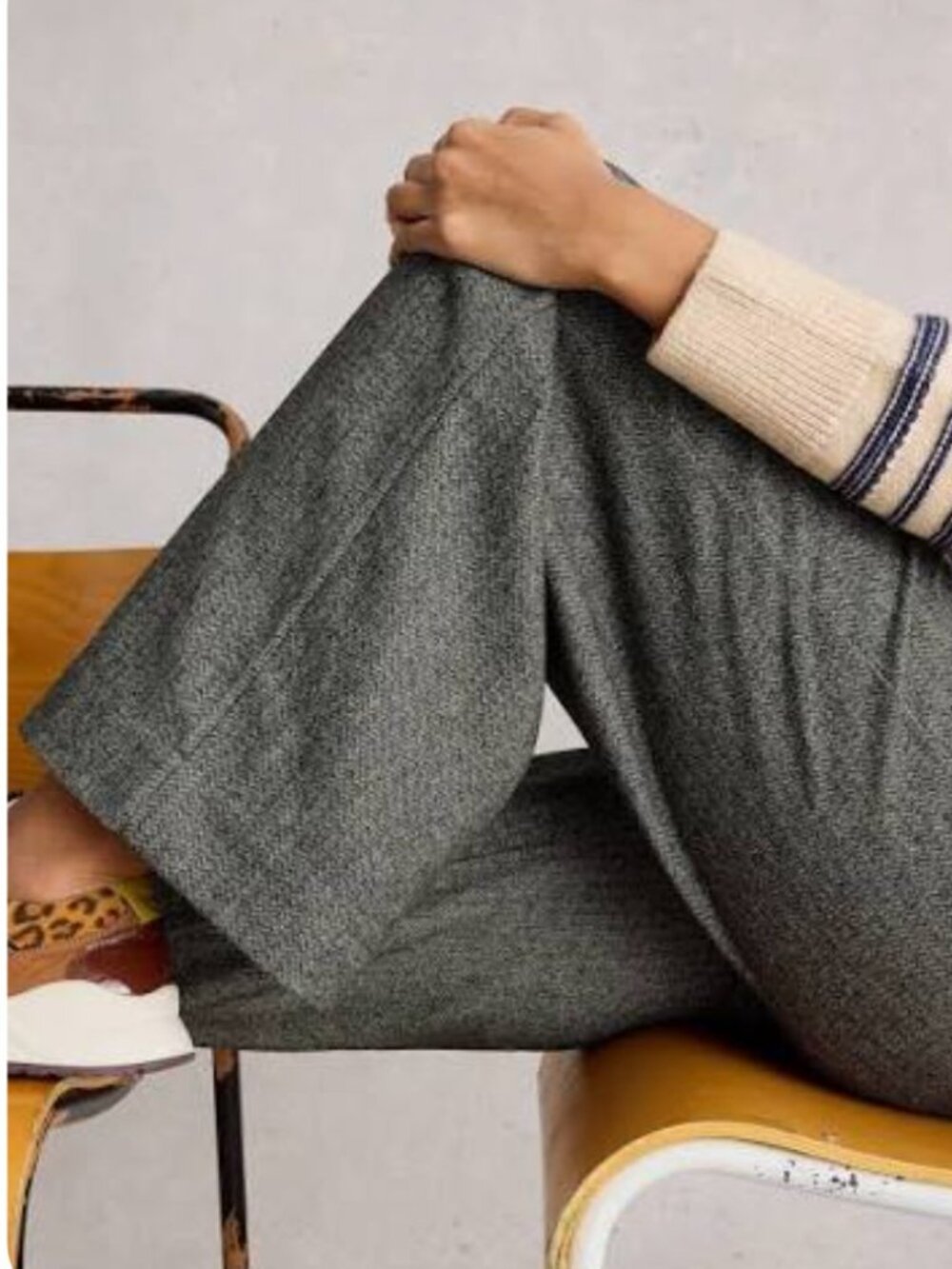 ARITZIA Wool and Silk Cuffed Wide Leg Trousers